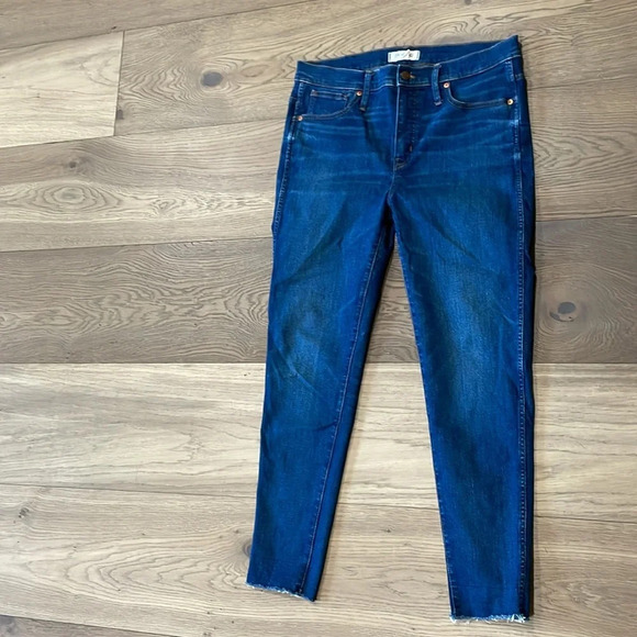 Madewell 9" Mid-Rise Skinny Jeans Raw-Hem Size 32 - Picture 3 of 14
